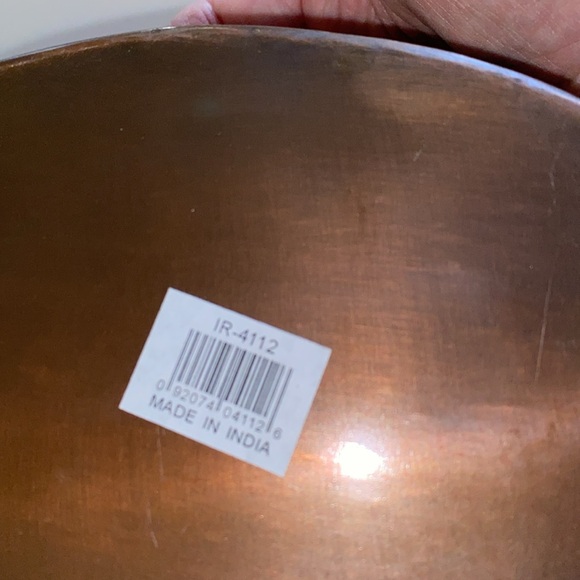 Metallic mercury glass crackle decorative plate and burnished brass planter - Picture 10 of 11